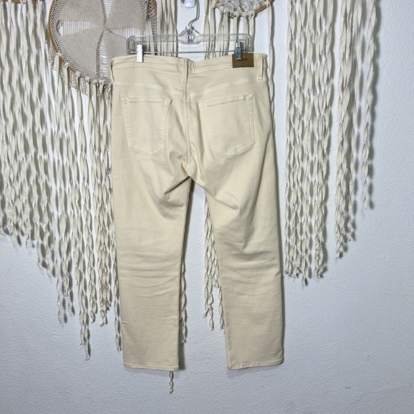 Anthropologie | Edwin Cream Denim Cropped Straight Leg Size 32 - Picture 4 of 10